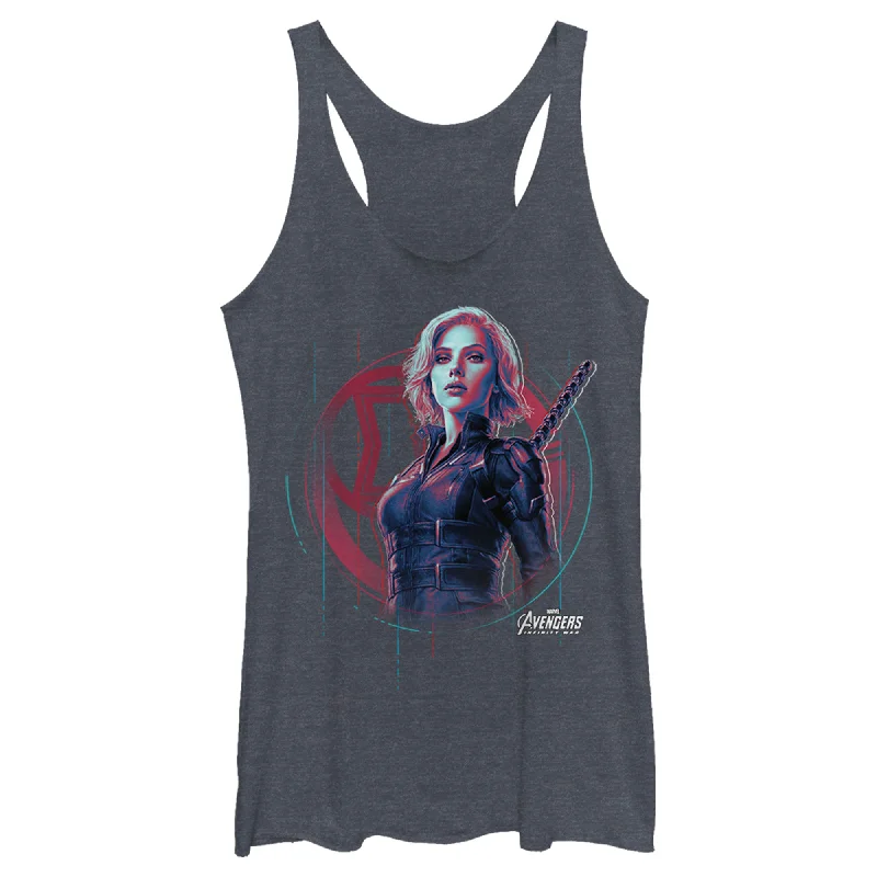 Women's Marvel Infinity War Widow Icon Tech Racerback Tank Top neon tank top