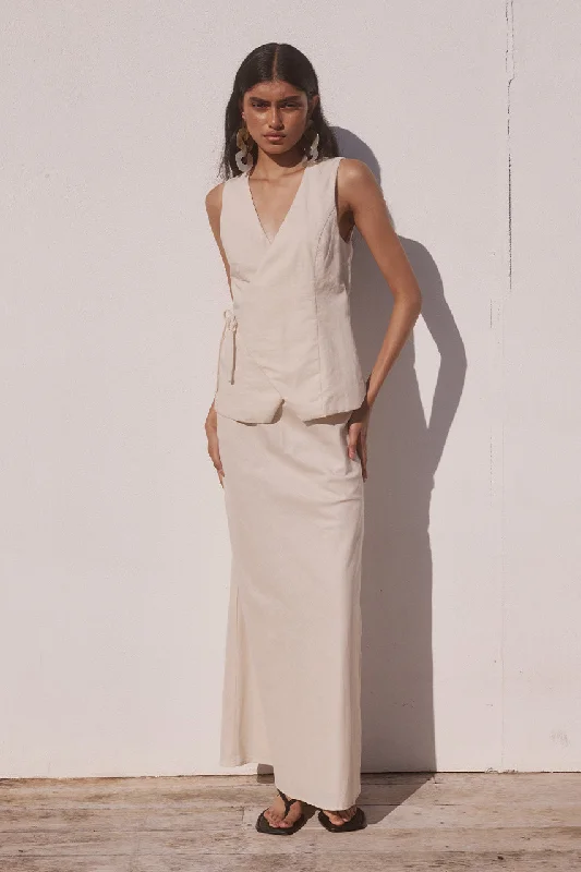 ASCEND MAXI SKIRT - SAND chiffon skirt delicate