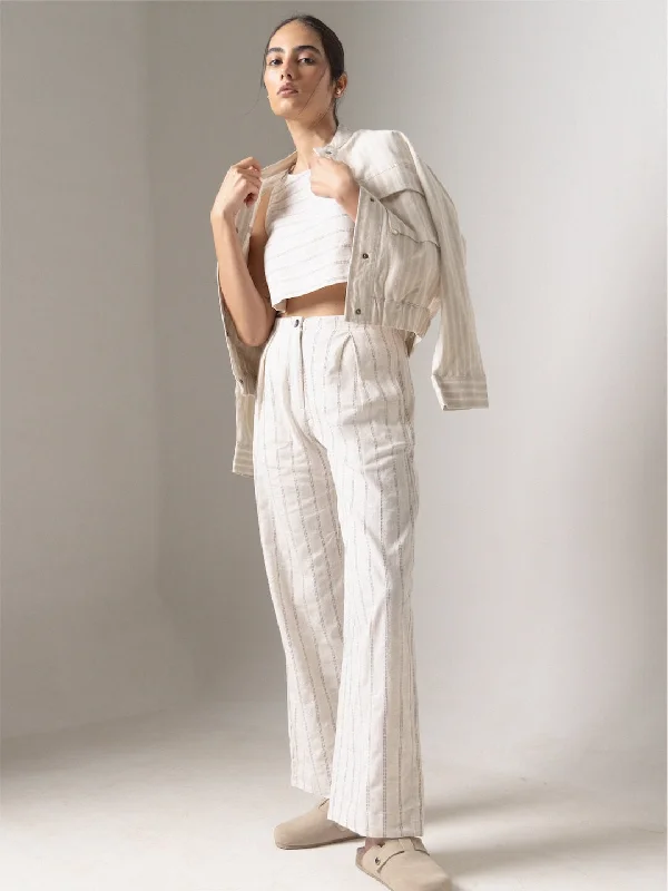 Women's Olive Cotton Linen Wide Leg Pant Trendy Printed Leggings