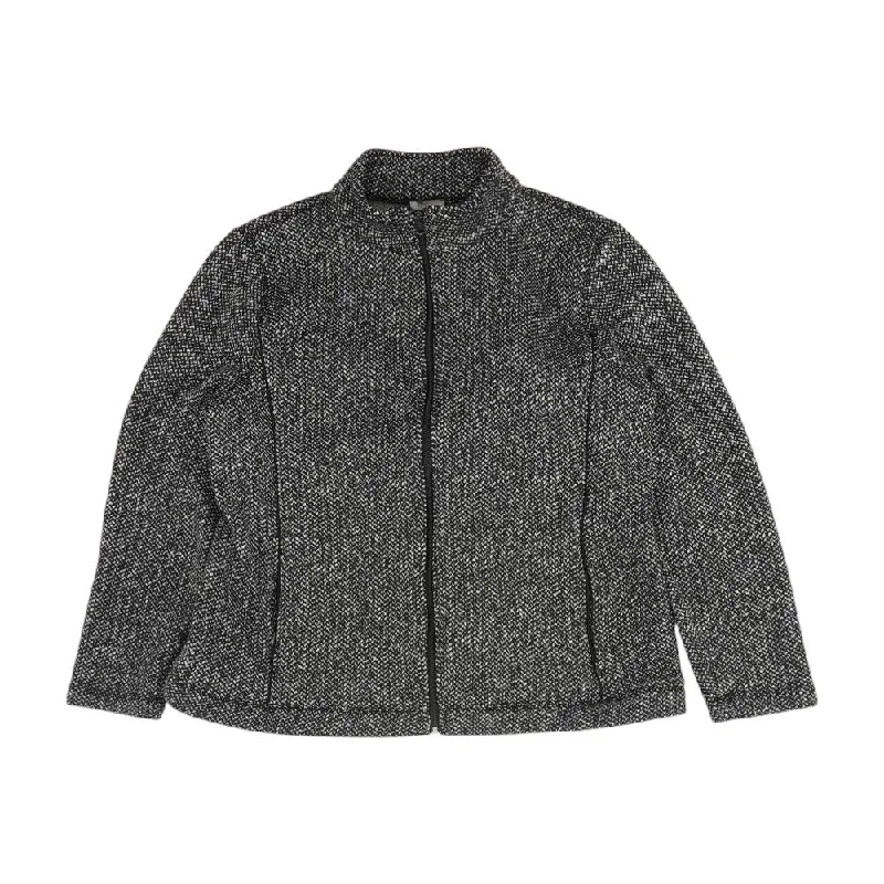 Black Chevron Lightweight Jacket Wool Jacket Cashmere Jacket Tweed Jacket