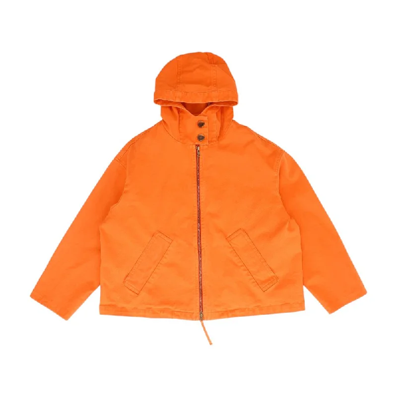 Orange Solid Lightweight Jacket Knit Fabric Woven Fabric Fleece Fabric