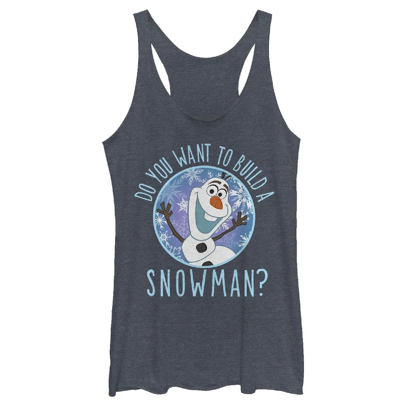 Women's Frozen Olaf Build Snowman Racerback Tank Top breathable tank top