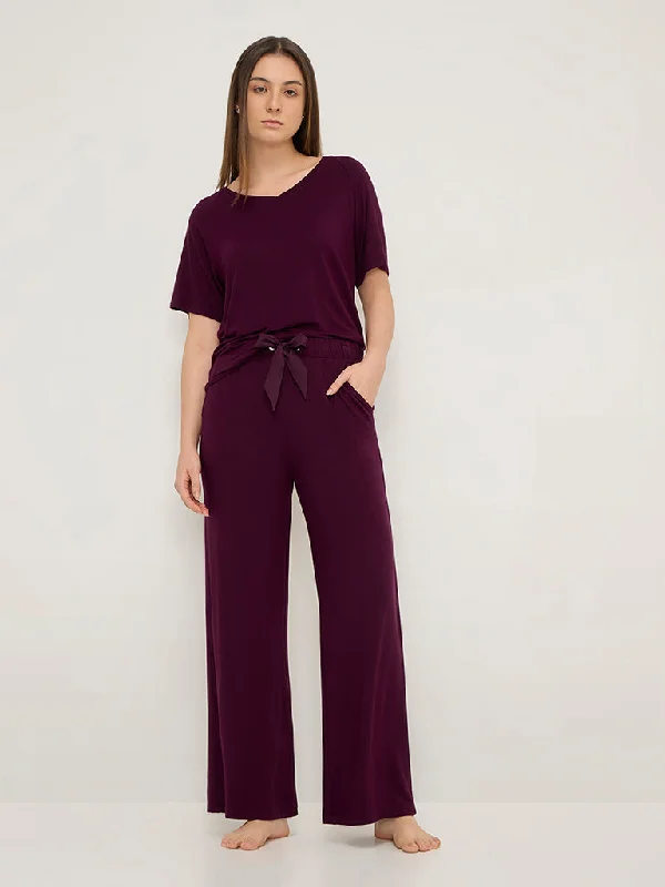 Wunderlove Purple High-Rise Supersoft Pants High-Waist Jeans