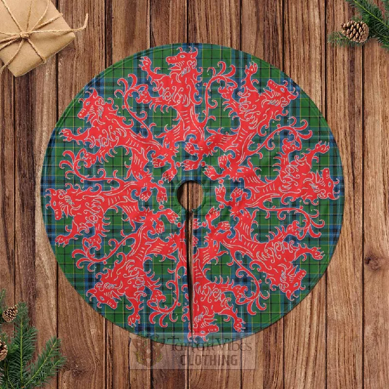 Dick Tartan Christmas Tree Skirt Lion Rampant Style silk skirt lustrous