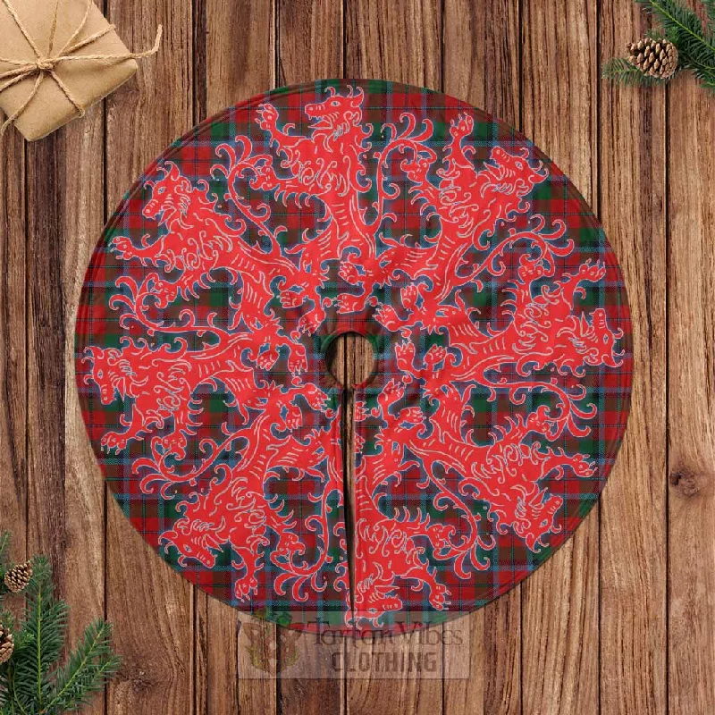 MacNaughton (McNaughton) Tartan Christmas Tree Skirt Lion Rampant Style satin skirt smooth