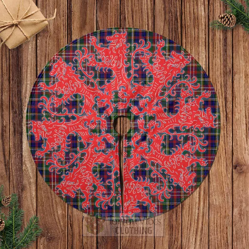 Christie Tartan Christmas Tree Skirt Lion Rampant Style a-line skirt cut