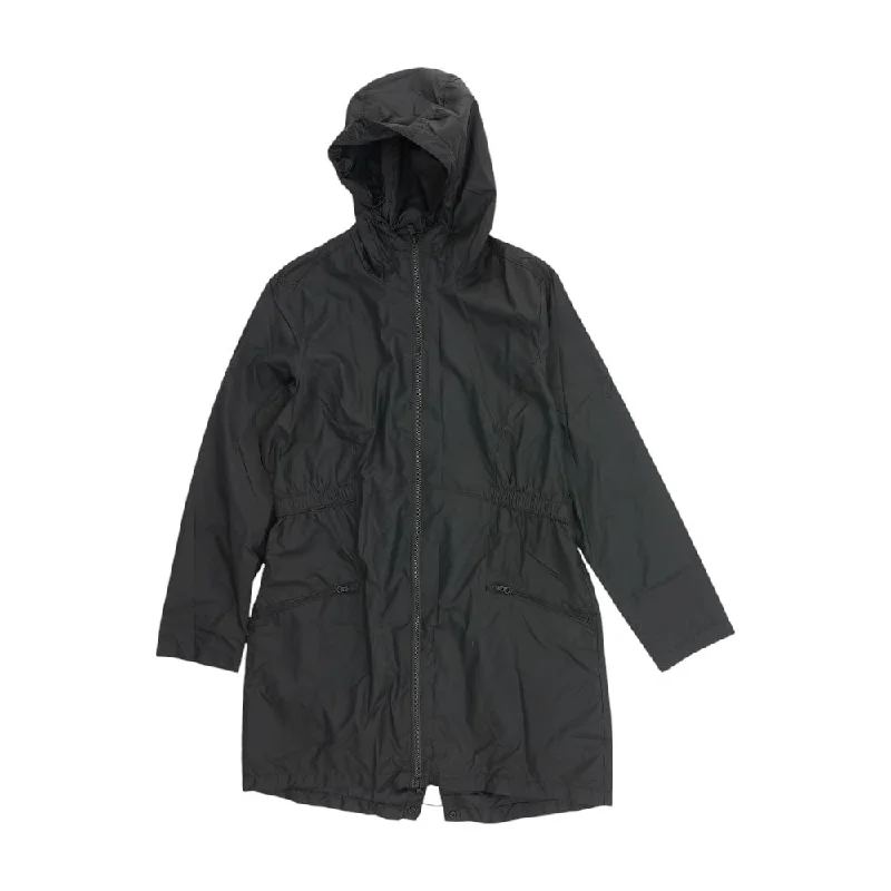 Black Solid Active Jacket Elasticated Jacket Padded Jacket Insulated Jacket