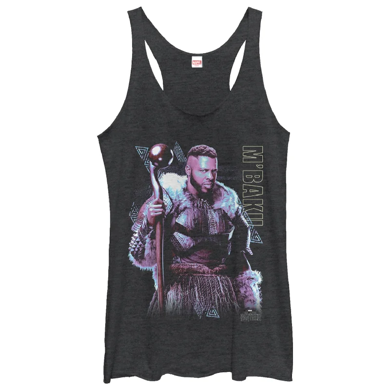 Women's Marvel Black Panther 2018 M'Baku Racerback Tank Top baby blue tank