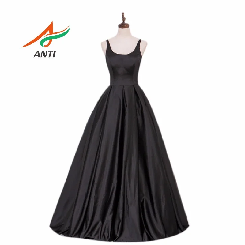 ANTI High-Quality A-Line Evening Dress Long Satin Formal Fashion Elegant Evening Gowns Party Dress Tunics Solid Classic