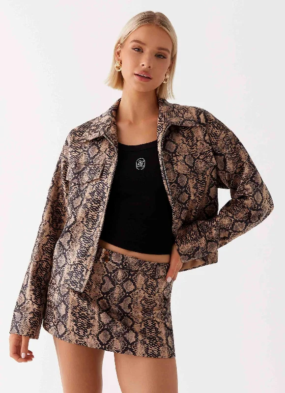 Bethany Mini Skirt - Snake corduroy skirt cozy