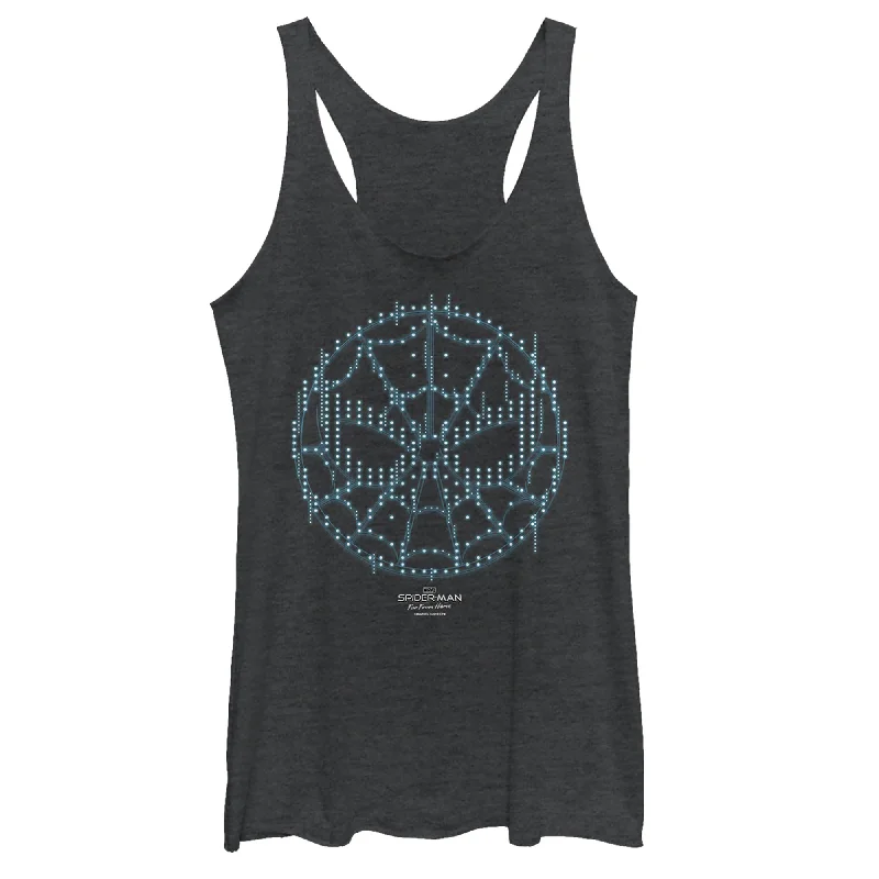Women's Marvel Spider-Man: Far From Home Pixel Mask Racerback Tank Top open back tank