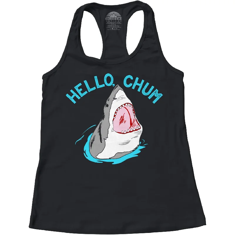 Women's Hello Chum Shark Racerback Tank Top lightweight tank top