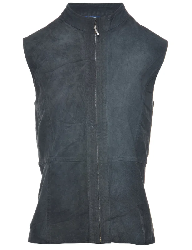 Black Suede Cardigan - M Chenille Brocade Lace