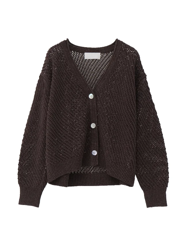 paper mesh knit cardigan Mesh Cardigan Canvas Denim