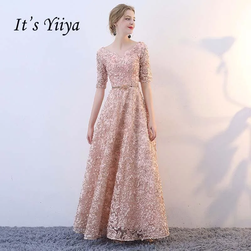 V-Neck Half Sleeves A-line Vintage Elegant Lace Up Party Dress Tunics Print Colorful