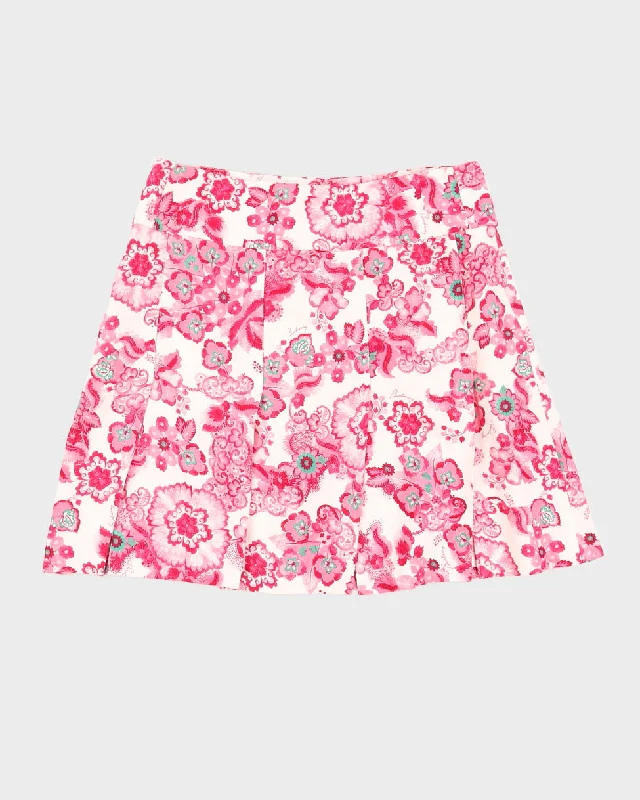 Burberry Pink Floral Linen Skirt - M wool skirt warm