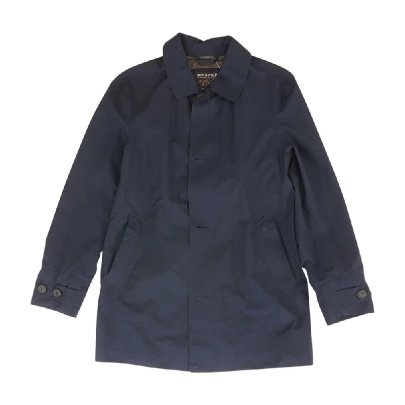 Navy Solid Rain Jacket Denim Jacket Leather Jacket Suede Jacket