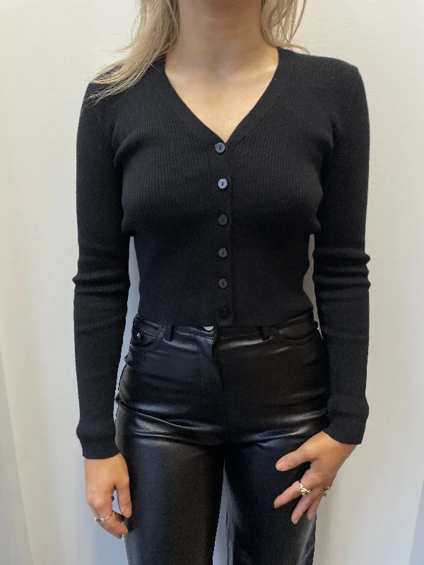CROP CARDIGAN (BLACK) Lightweight Heavyweight Midweight