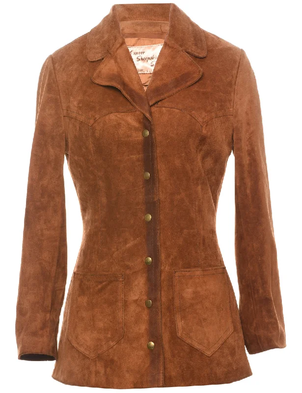 Brown Suede Jacket - S Corduroy Jacket Velvet Jacket Brocade Jacket