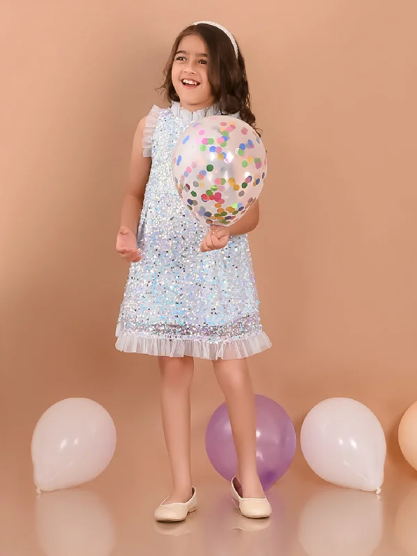 Sequin Knee Length Sleeveless Fit n Flare Party Dress Tunics Versatile functional