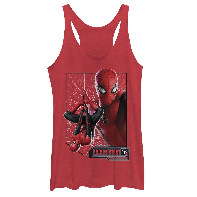 Women's Marvel Spider-Man: Far From Home Web Frame Racerback Tank Top solid color tank