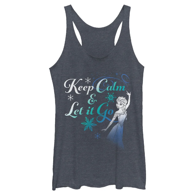 Women's Frozen Elsa Keep Calm Racerback Tank Top casual tank top