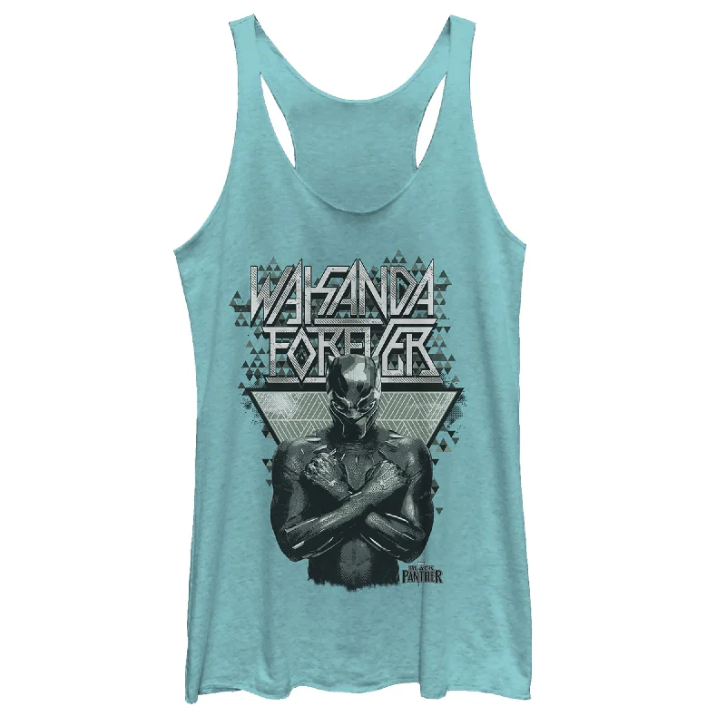 Women's Marvel Black Panther 2018 Wakanda Salute Racerback Tank Top sheer tank top
