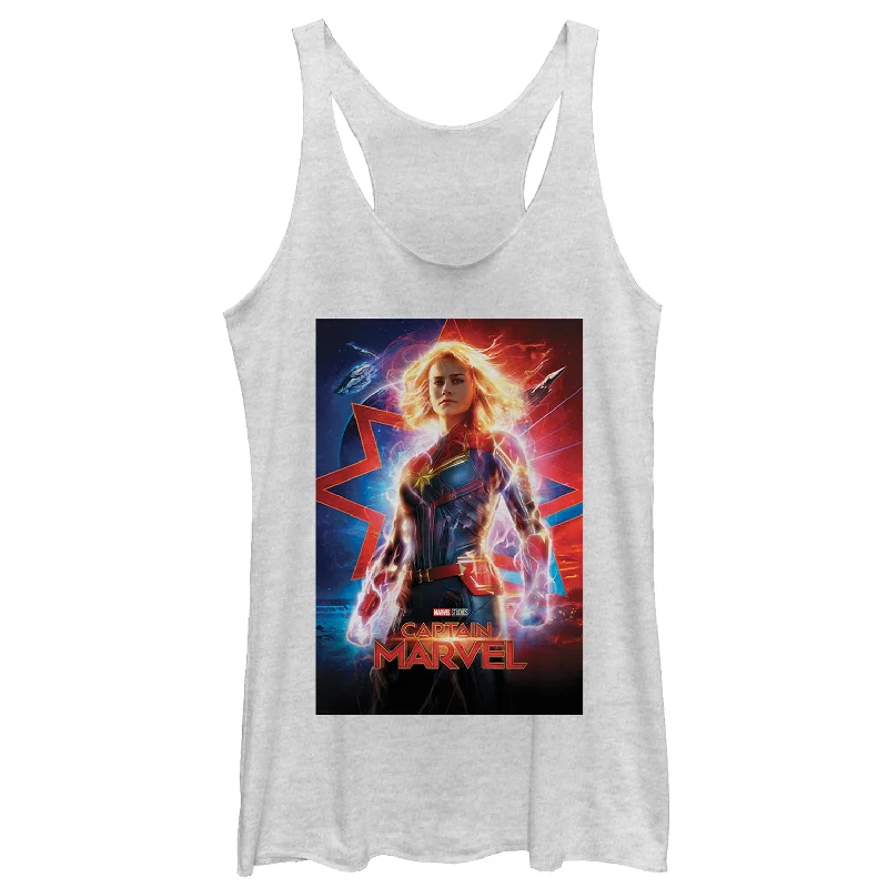 Women's Marvel Captain Marvel Electric Poster Racerback Tank Top ribbed tank top