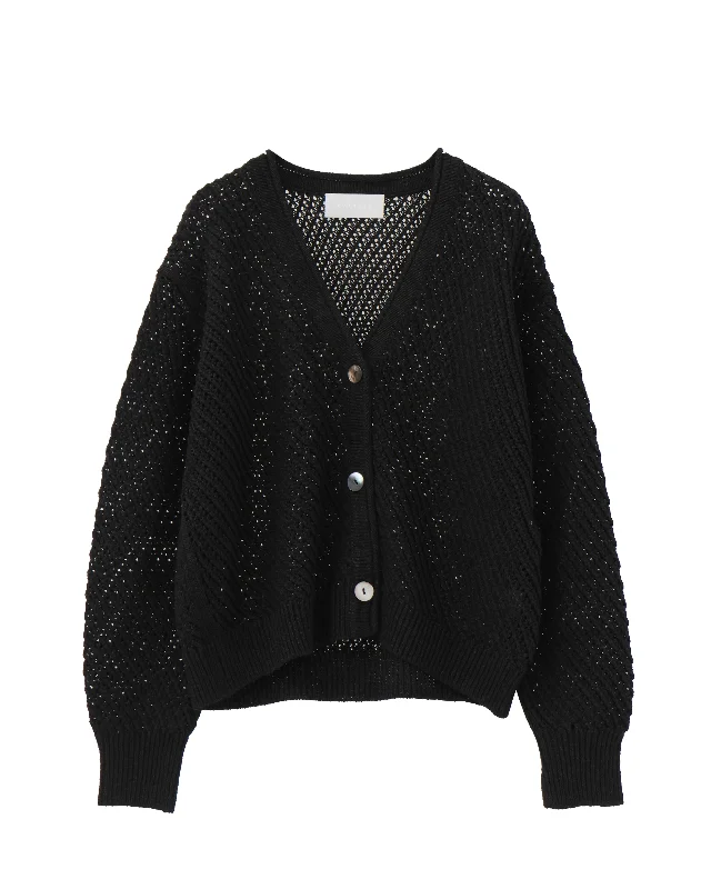 paper mesh knit cardigan Chenille Brocade Lace