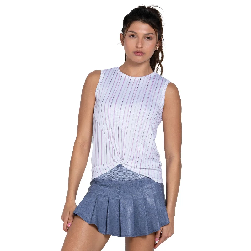Lucky In Love Mystic Twist Womens Tennis Tank gold tank top