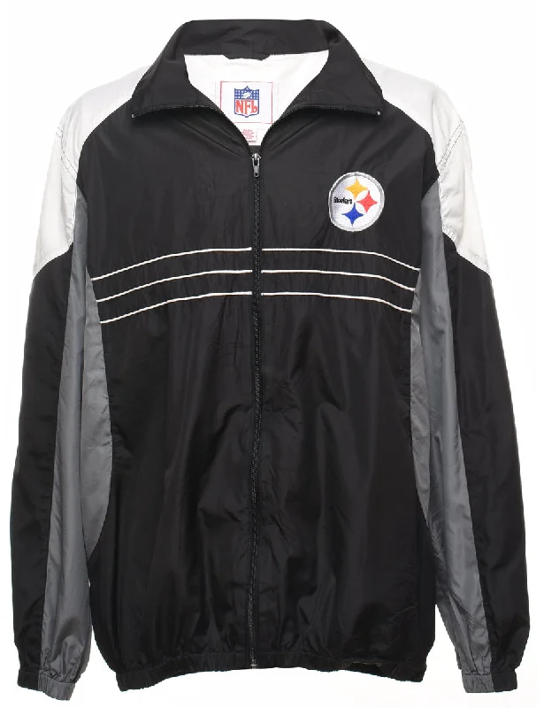 Black Pittsburgh Steelers NFL Jacket - XL Rayon Jacket Velvet Jacket Corduroy Jacket