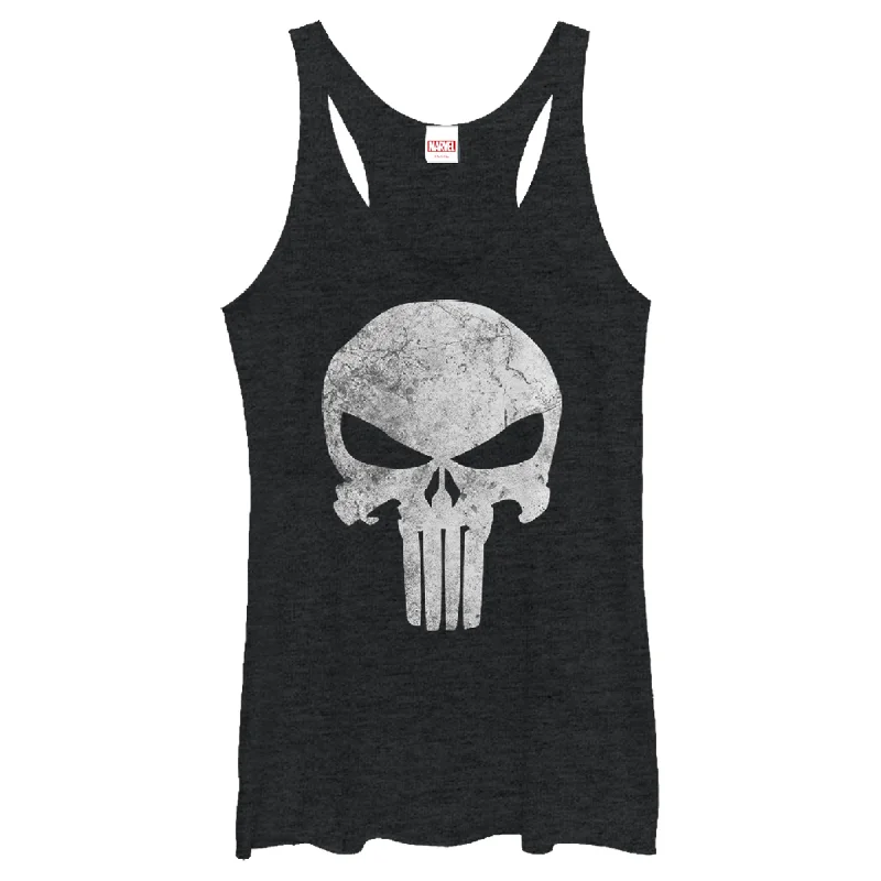 Women's Marvel Punisher Retro Skull Symbol Racerback Tank Top flowy tank top