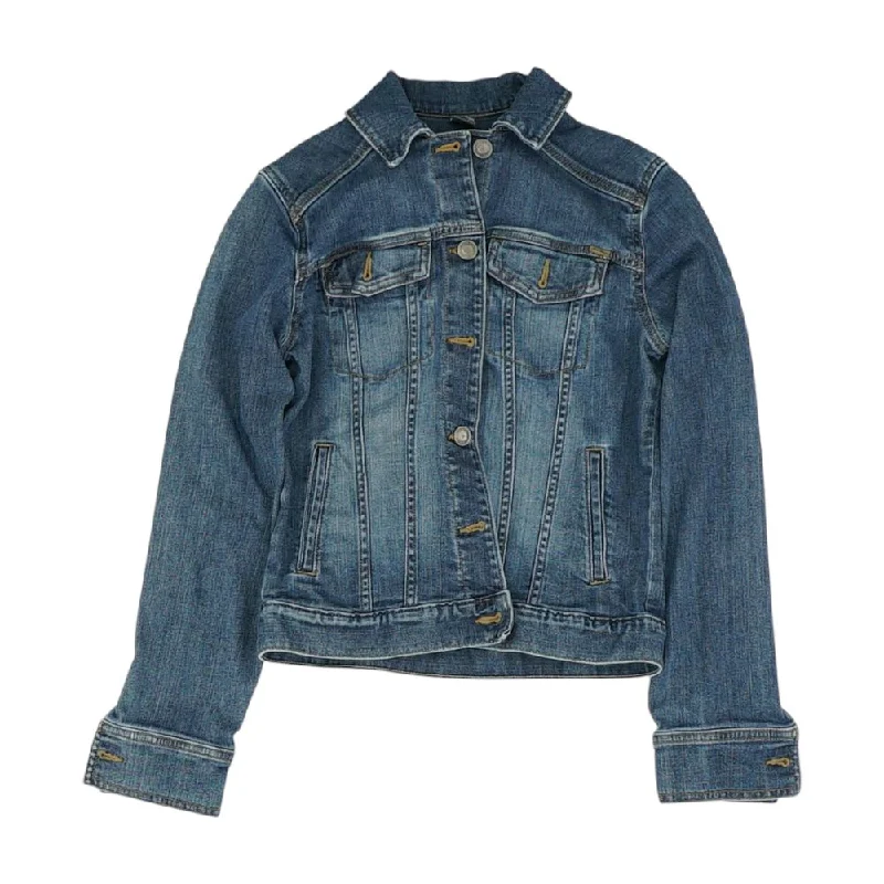 Blue Solid Denim Jacket Cotton Jacket Linen Jacket Terry Jacket