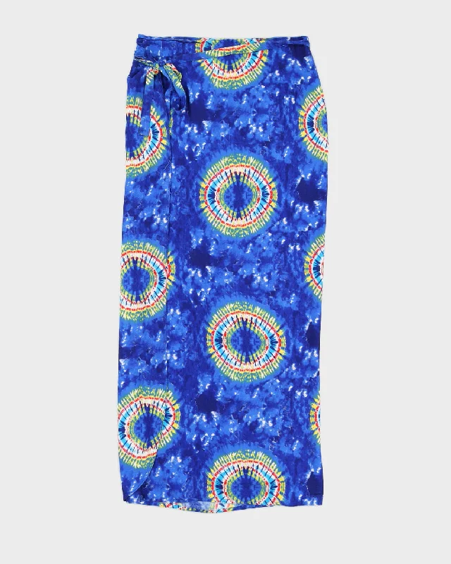 Blue Beach Maxi Wrap Skirt - Adjustable leather skirt sleek