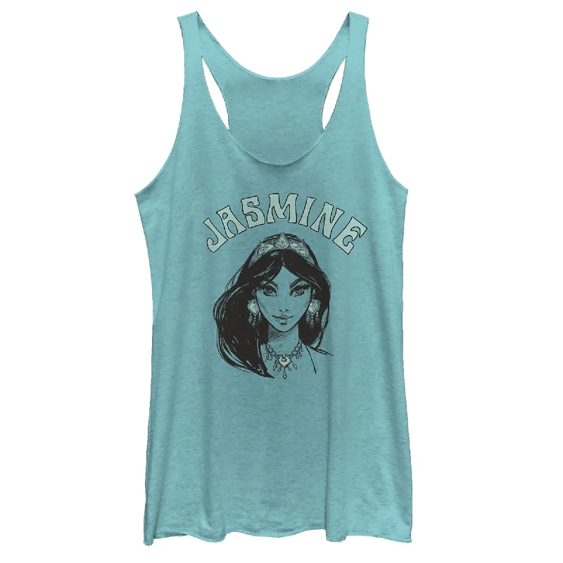 Women's Aladdin Jasmine Sketch Racerback Tank Top one shoulder tank