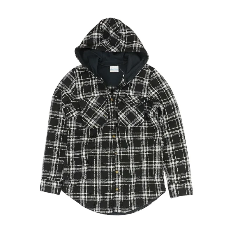 Black Plaid Lightweight Jacket Cotton Fabric Linen Fabric Terry Fabric
