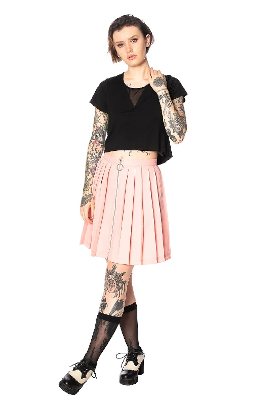 Banned Apparel - Urban Vamp Pleats Skirt denim skirt fashionable