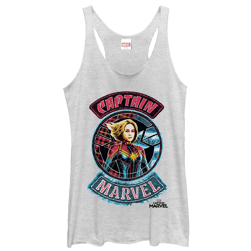 Women's Marvel Captain Marvel Hero Patch Racerback Tank Top graphic tank top