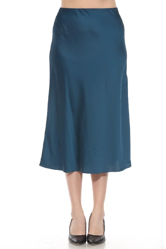 Joseph Ribkoff Twilight Satin A-Line Midi Skirt 244167 patchwork skirt art