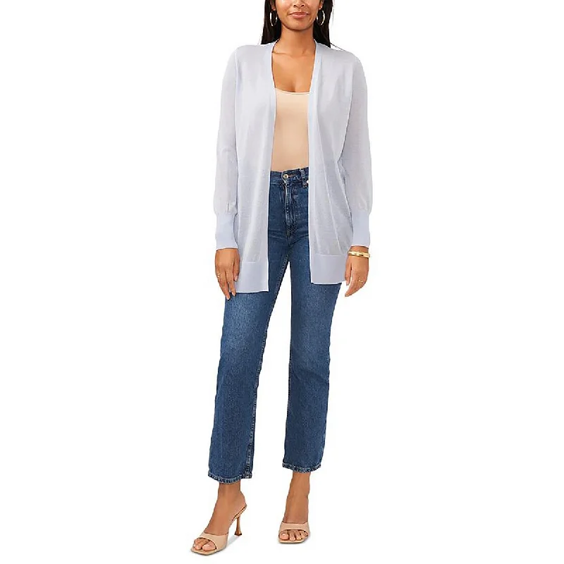 Sam and Jess Womens Solid Sheer Cardigan Sweater Open Front Closed Front Wrap Front