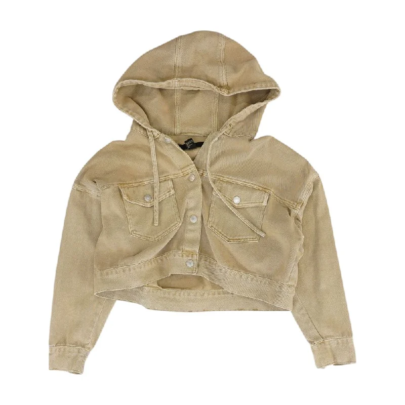 Tan Solid Denim Jacket Wool Jacket Cashmere Jacket Tweed Jacket