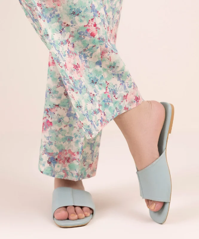 Printed Cambric Straight Pants Formal Slim Pants