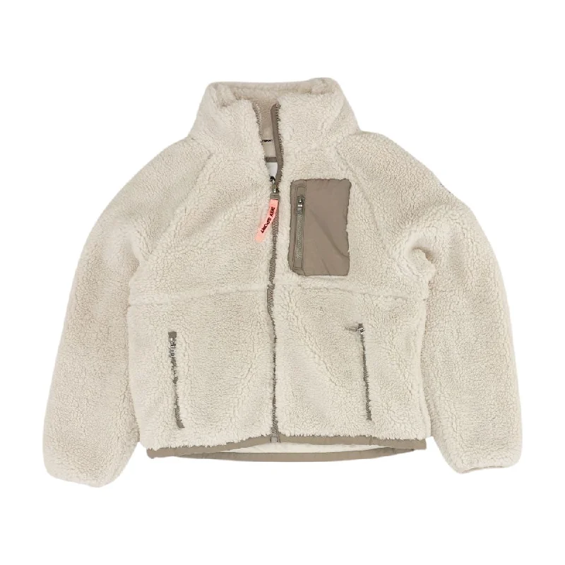 Beige Solid Jacket Denim Jacket Leather Jacket Suede Jacket