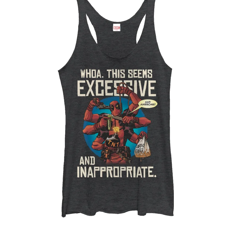 Women's Marvel Deadpool Excessive Behavior Racerback Tank Top open back tank