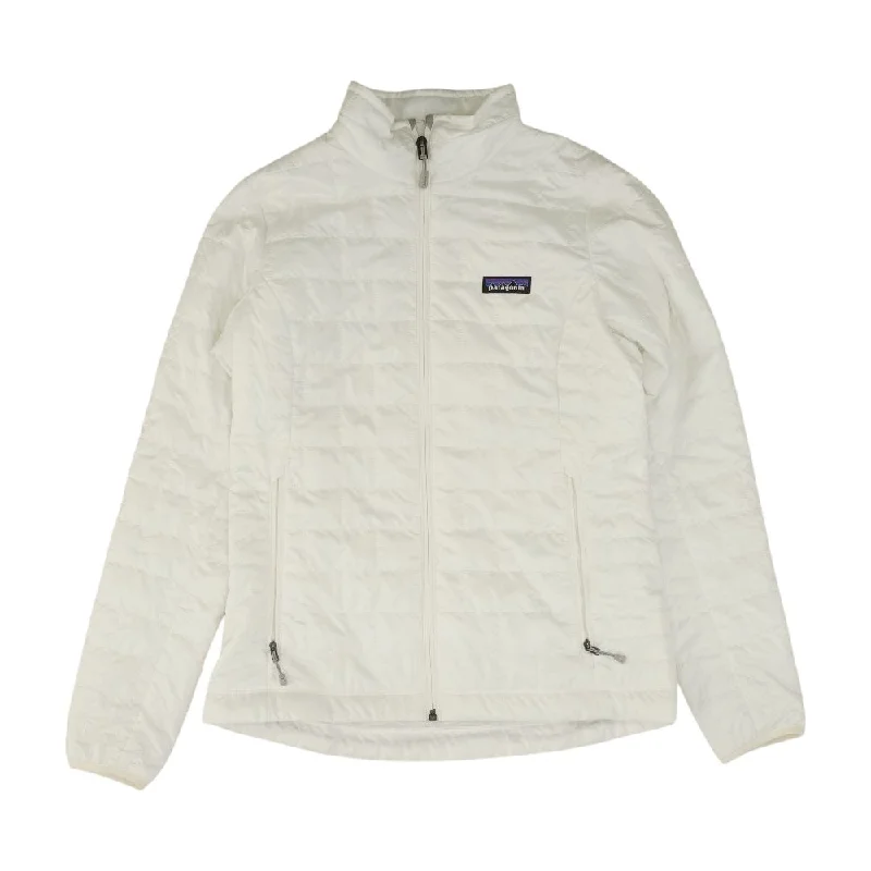 White Solid Puffer Jacket Nylon Fabric Polyester Fabric Spandex Fabric