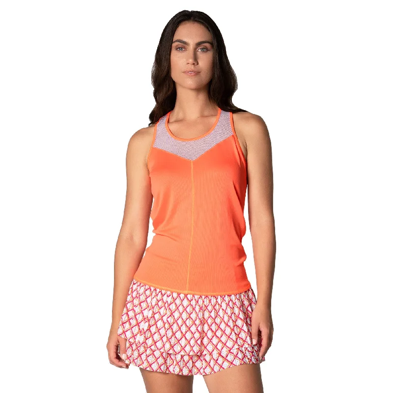 Lucky In Love Revive Tie Back Womens Tennis Tank bronze tank top