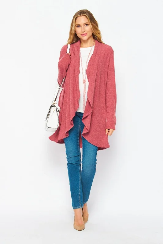 LS Mauve Hacci Open Cardigan Velvet Chenille Corduroy
