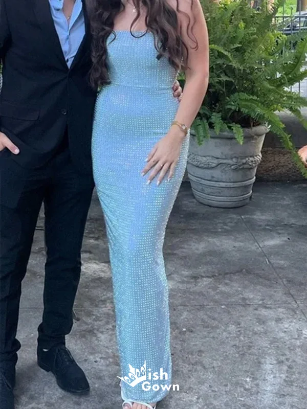 Stylish Strapless Mermaid Party Dress Long Prom Dresses to Impress , WGP961 Tunics Velvet soft