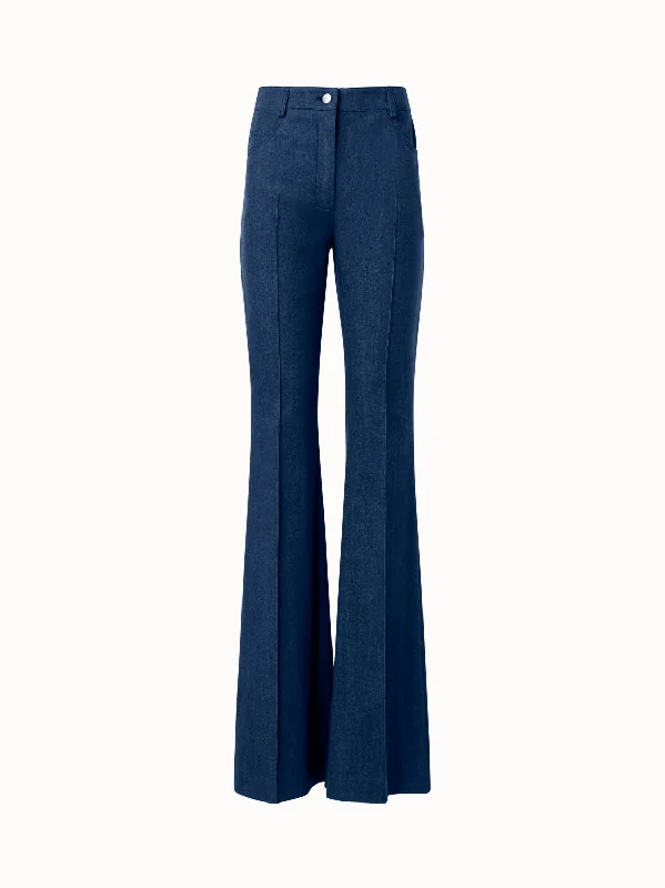 Bootcut Cotton Denim Stretch Pants Classic Straight-Leg Pants