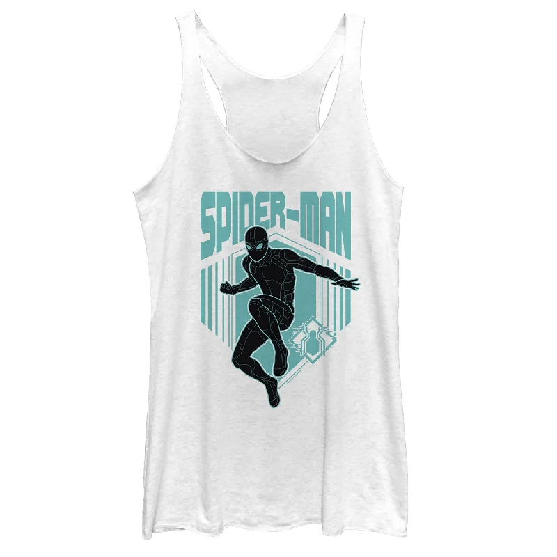 Women's Marvel Spider-Man: Far From Home Shadow Streak Racerback Tank Top lemon yellow tank